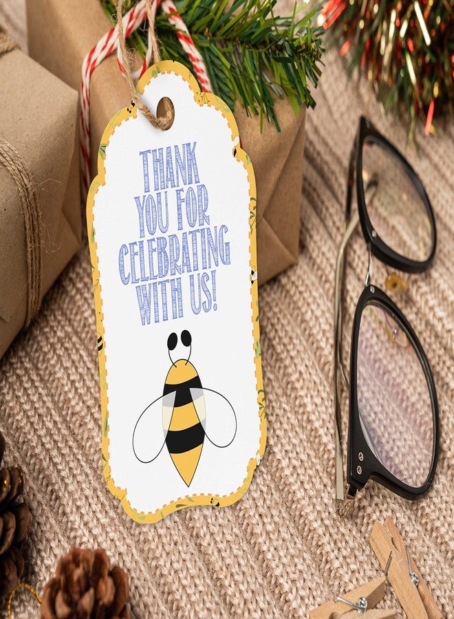 Inkdotpot بطاقات شكر لحفل استقبال المولود من إنكدوتبوت - بطاقات هدايا ورقية معلقة، بتصميم نحلة العسل، مجموعة حفلات استقبال المولود - عبوة من 50 بطاقة - Image 5